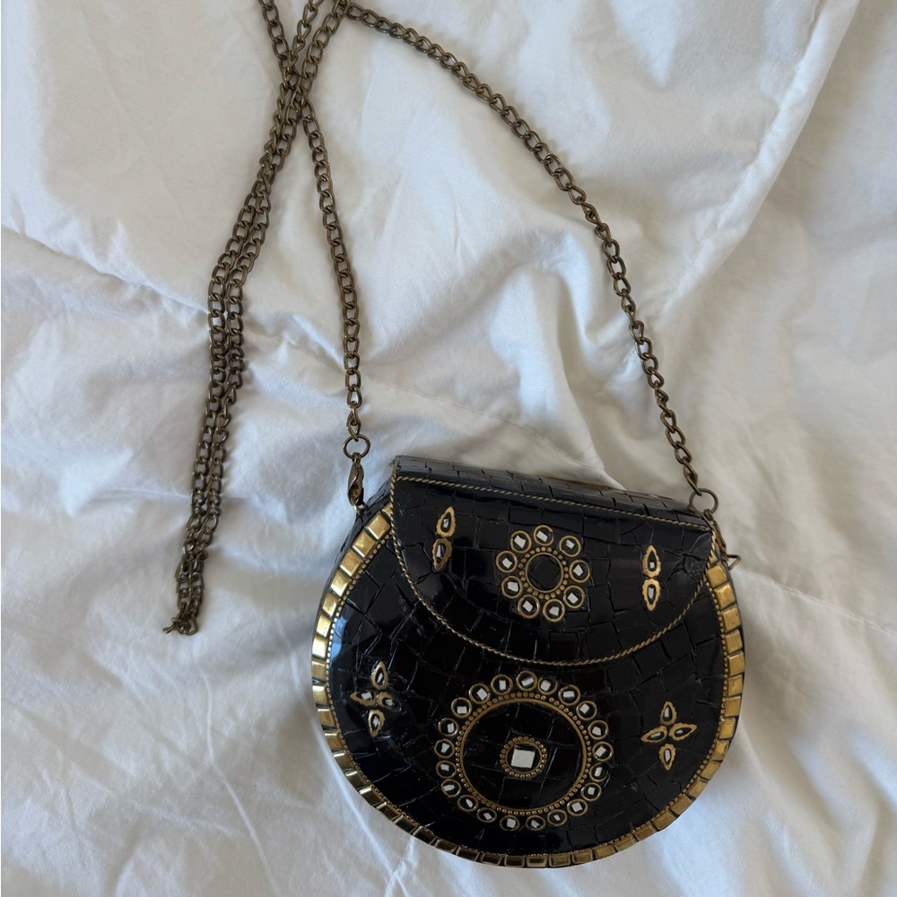 Antique Kraft - Black and gold mosaic purse clutch - Picture 3 of 4